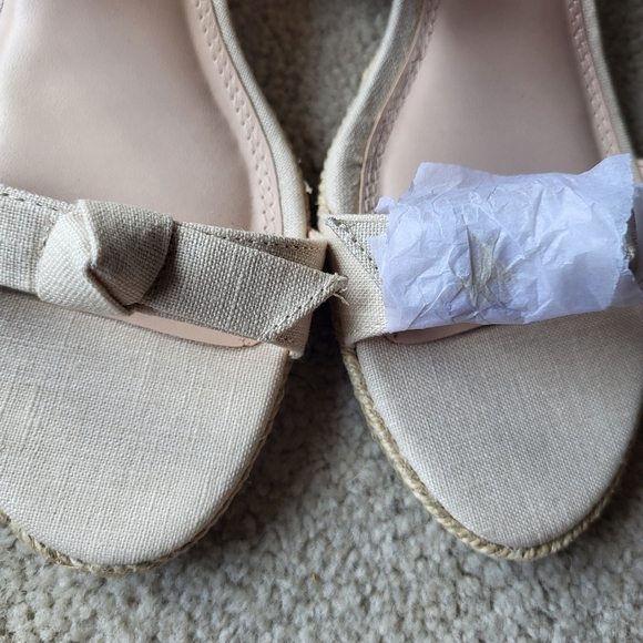 Kelly & Katie Espadrille Wedge Blush Pink & Tan Cheribeth Sandals Size 8.5 - Picture 10 of 10